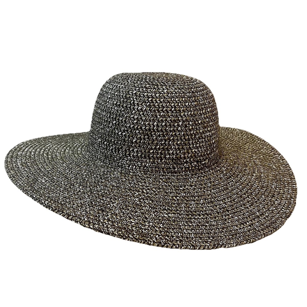 Eddie Bauer Floppy Sun Hat Womens S/M Wide Brim Paper Polyester Brown Gold NWT - Picture 1 of 5